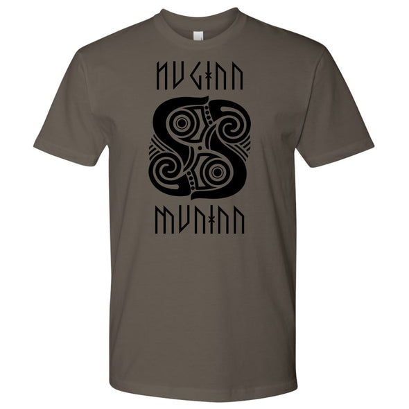 Huginn Muninn Black Raven T-ShirtT-shirtNext Level Mens ShirtWarm GreyS