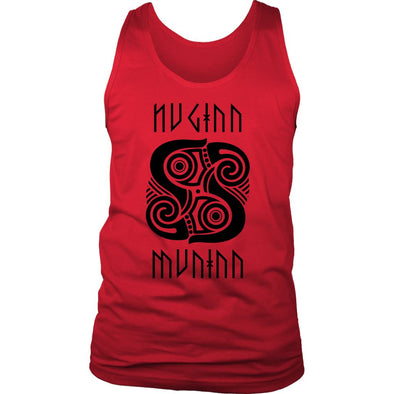 Huginn Muninn Black Raven Tank TopT-shirtDistrict Mens TankRedS