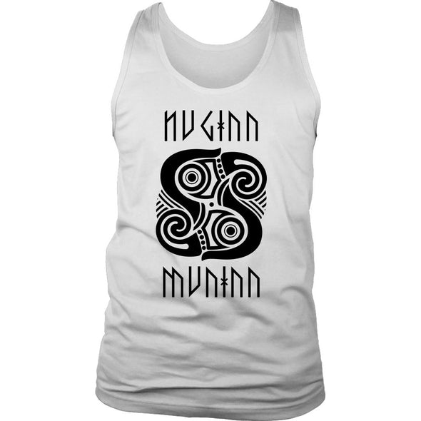 Huginn Muninn Black Raven Tank TopT-shirtDistrict Mens TankWhiteS