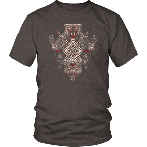 Huginn Muninn Geri Freki Gungnir T-ShirtT-shirtDistrict Unisex ShirtHeather BrownS