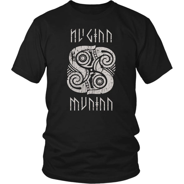 Huginn Muninn Raven Shirt DistressedT-shirtDistrict Unisex ShirtBlackS