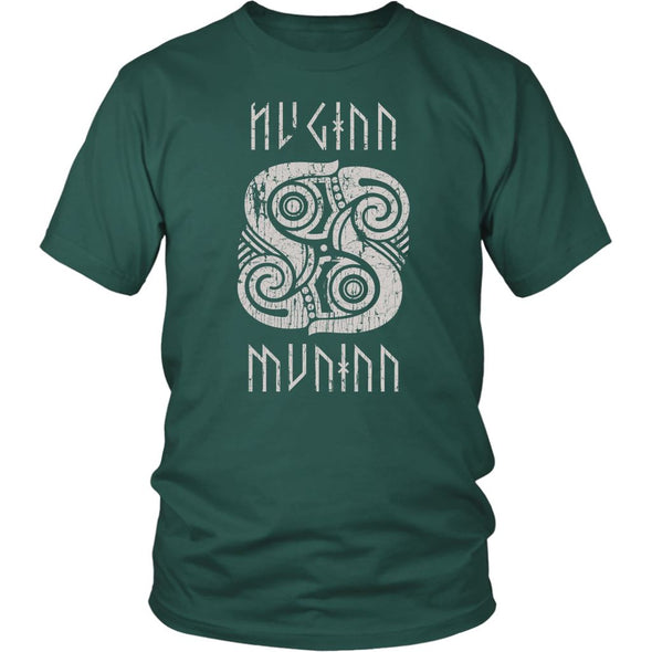 Huginn Muninn Raven Shirt DistressedT-shirtDistrict Unisex ShirtDark GreenS