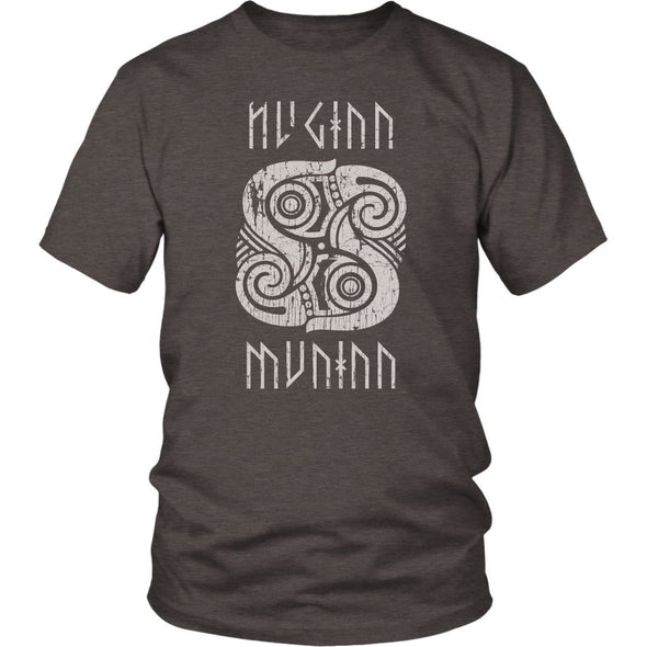 Huginn Muninn Raven Shirt DistressedT-shirtDistrict Unisex ShirtHeather BrownS