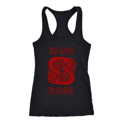 Huginn Muninn Red Raven Racerback TankT-shirtNext Level Racerback TankBlackXS