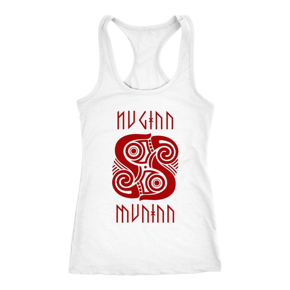 Huginn Muninn Red Raven Racerback TankT-shirtNext Level Racerback TankWhiteXS