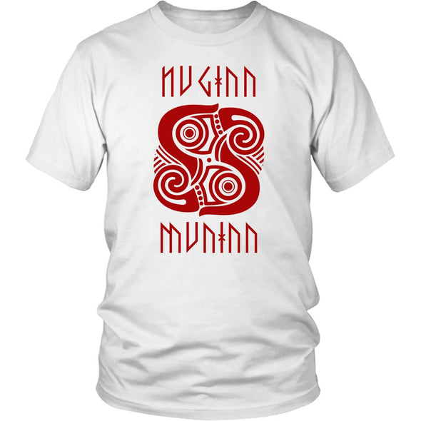 Huginn Muninn Red Raven ShirtT-shirtDistrict Unisex ShirtWhiteS