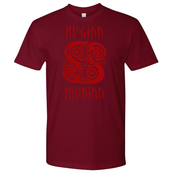 Huginn Muninn Red Raven T-Shirt DistressedT-shirtNext Level Mens ShirtCardinalS