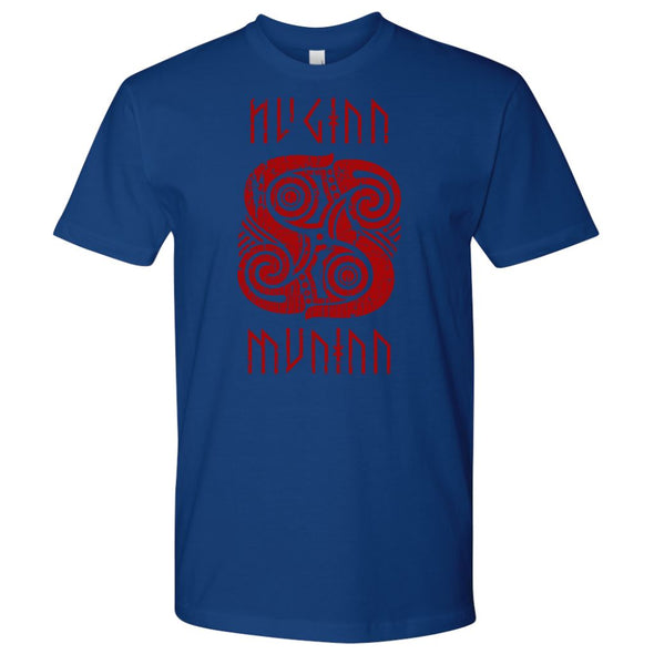 Huginn Muninn Red Raven T-Shirt DistressedT-shirtNext Level Mens ShirtRoyal BlueS