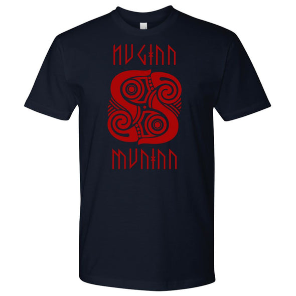 Huginn Muninn Red Raven T-ShirtT-shirtNext Level Mens ShirtNavyS