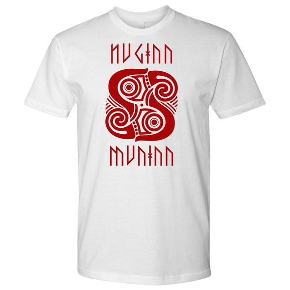 Huginn Muninn Red Raven T-ShirtT-shirtNext Level Mens ShirtWhiteS