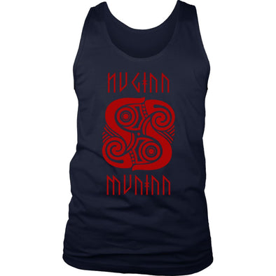 Huginn Muninn Red Raven Tank TopT-shirtDistrict Mens TankNavyS