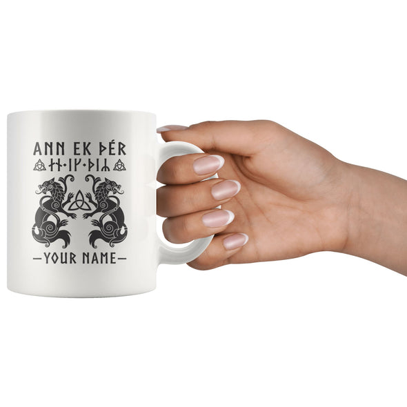 I Love You Norse Personalized Wolf MugDrinkware