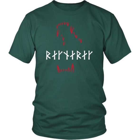 Jaws of Fenrir Ragnarök Runes Cotton T-ShirtT-shirtDistrict Unisex ShirtDark GreenS