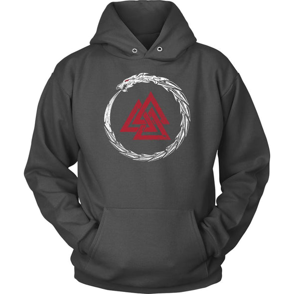 Jormungandr Norse Serpent HoodieT-shirtUnisex HoodieCharcoalS