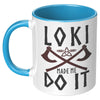 Loki Viking Coffee Mug Funny Norse Mythology CupCeramic Mugs11oz Accent MugBlue