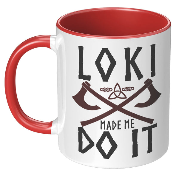 Loki Viking Coffee Mug Funny Norse Mythology CupCeramic Mugs11oz Accent MugRed