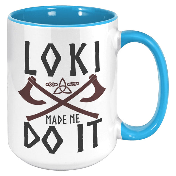 Loki Viking Coffee Mug Funny Norse Mythology CupCeramic Mugs15oz Accent MugBlue