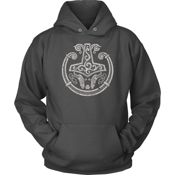 Mjolnir Viking Torc Hoodie DistressedT-shirtUnisex HoodieCharcoalS