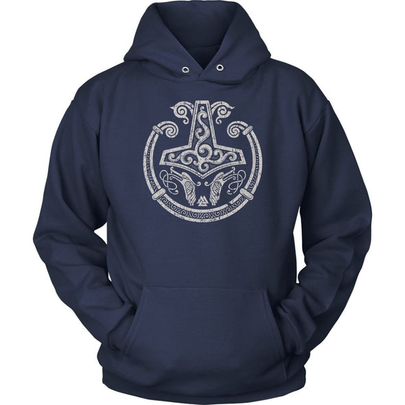 Mjolnir Viking Torc Hoodie DistressedT-shirtUnisex HoodieNavyS