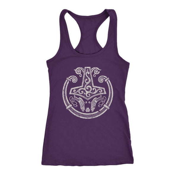 Mjolnir Viking Torc Racerback Tank DistressedT-shirtNext Level Racerback TankPurpleXS