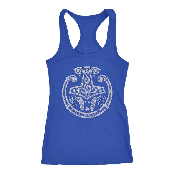 Mjolnir Viking Torc Racerback Tank DistressedT-shirtNext Level Racerback TankRoyalXS