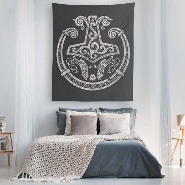 Mjolnir Viking Torc Wall Tapestry DistressedTapestries