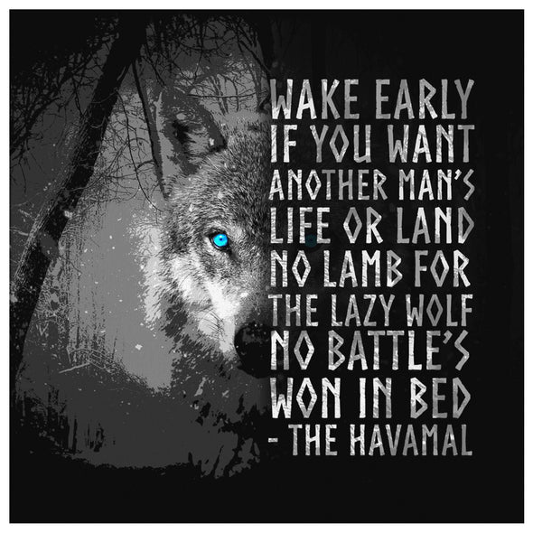 Motivational Norse Viking Wolf Quote Canvas Wall ArtCanvas Wall Art 28 x 8