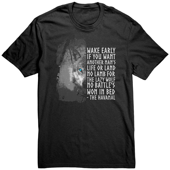 Motivational Norse Viking Wolf Quote T-ShirtApparelBlackS