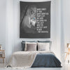 Motivational Norse Viking Wolf Quote TapestryTapestries