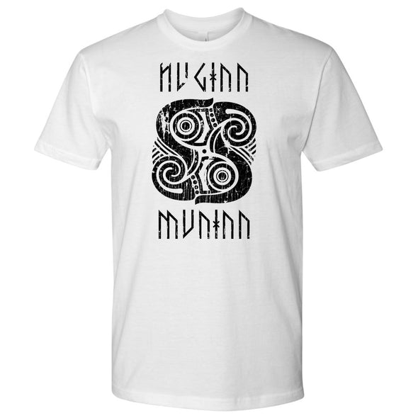 Muninn Huginn Raven T-Shirt DistressedT-shirtNext Level Mens ShirtWhiteS