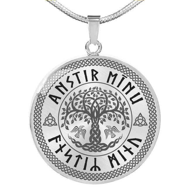 My Love Norse Elder Futhark Circle Necklace – Blue Pagan