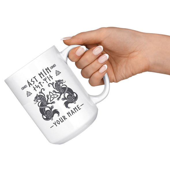 My Love Norse Personalized Wolf MugDrinkware