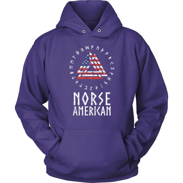 Norse American Valknut Runes HoodieT-shirtUnisex HoodiePurpleS