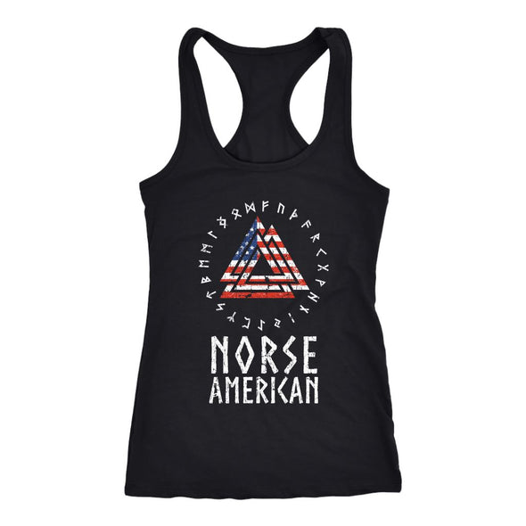 Norse American Valknut Runes Racerback TankT-shirtNext Level Racerback TankBlackXS