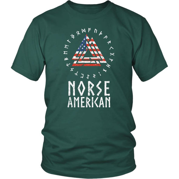 Norse American Valknut Runes T-ShirtT-shirtDistrict Unisex ShirtDark GreenS