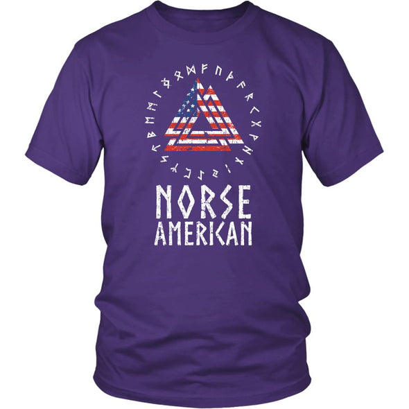 Norse American Valknut Runes T-ShirtT-shirtDistrict Unisex ShirtPurpleS