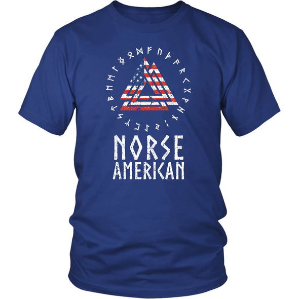 Norse American Valknut Runes T-ShirtT-shirtDistrict Unisex ShirtRoyal BlueS