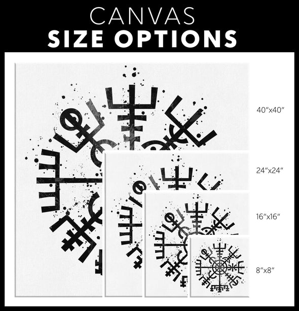 Norse Black Vegvisir Compass Canvas Wall ArtCanvas Wall Art 2