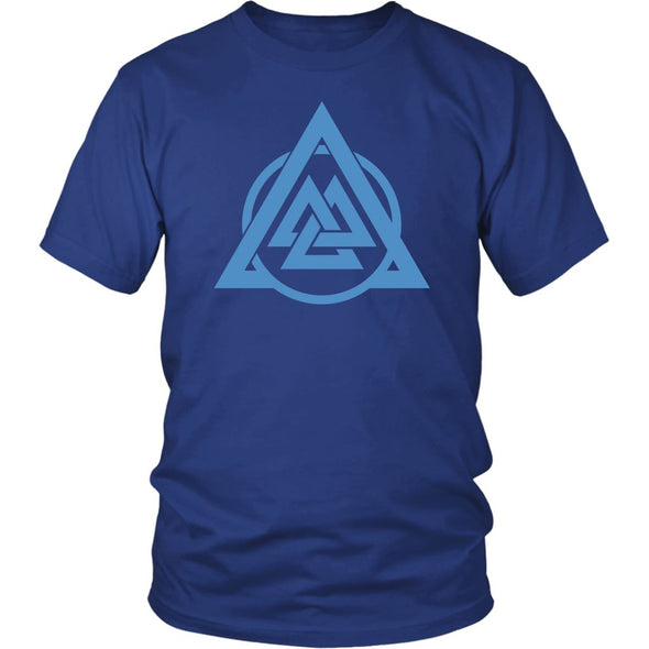 Norse Blue Valknut Triangle Circle Cotton T-ShirtT-shirtDistrict Unisex ShirtRoyal BlueS