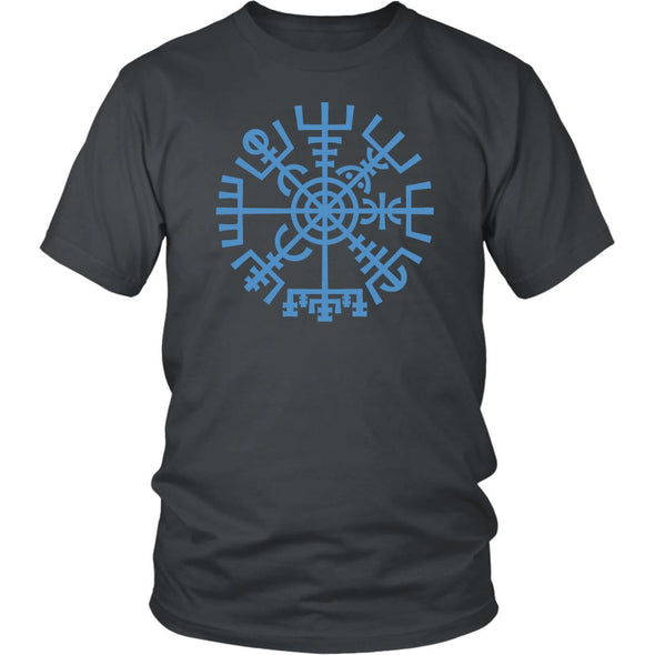 Norse Blue Vegvisir Compass Cotton T-ShirtT-shirtDistrict Unisex ShirtCharcoalS