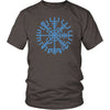 Norse Blue Vegvisir Compass Cotton T-ShirtT-shirtDistrict Unisex ShirtHeather BrownS