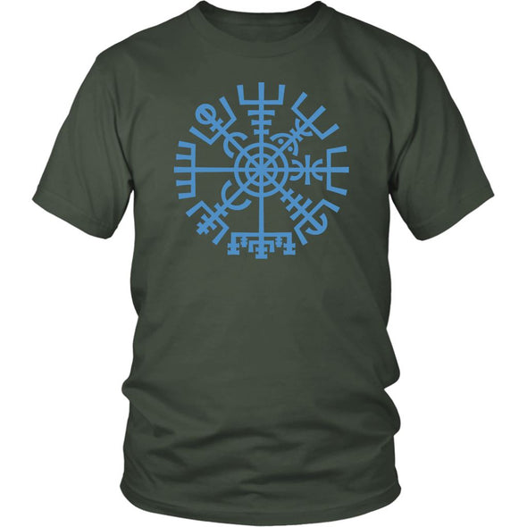 Norse Blue Vegvisir Compass Cotton T-ShirtT-shirtDistrict Unisex ShirtOliveS