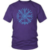 Norse Blue Vegvisir Compass Cotton T-ShirtT-shirtDistrict Unisex ShirtPurpleS