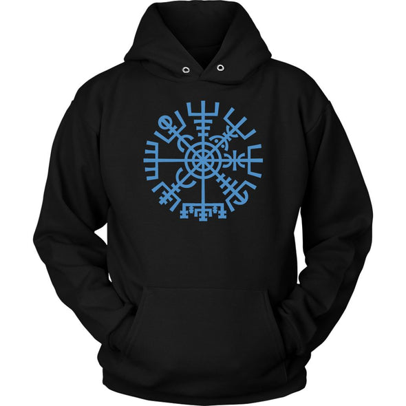 Norse Blue Vegvisir Compass HoodieT-shirtUnisex HoodieBlackS