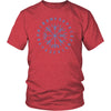 Norse Blue Vegvisir Elder Runes Cotton T-ShirtT-shirtDistrict Unisex ShirtHeather RedS