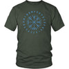 Norse Blue Vegvisir Elder Runes Cotton T-ShirtT-shirtDistrict Unisex ShirtOliveS