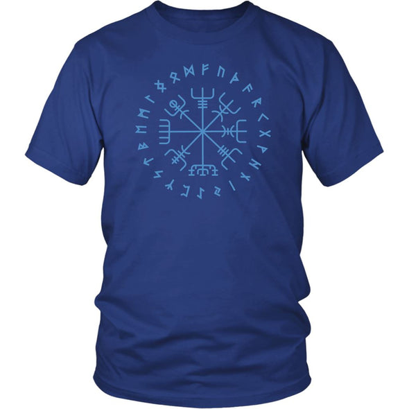 Norse Blue Vegvisir Elder Runes Cotton T-ShirtT-shirtDistrict Unisex ShirtRoyal BlueS