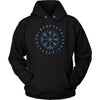 Norse Blue Vegvisir Elder Runes HoodieT-shirtUnisex HoodieBlackS