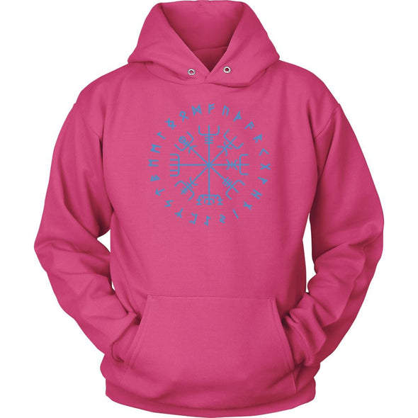 Norse Blue Vegvisir Elder Runes HoodieT-shirtUnisex HoodieSangriaS