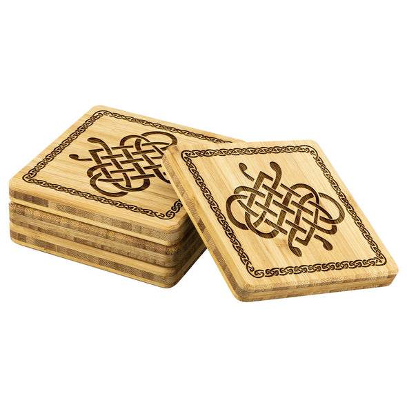 Norse Celtic Knotwork Wood Coasters x4Coasters